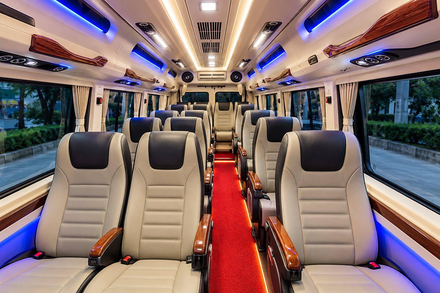9 Seater Tempo Traveller Interior