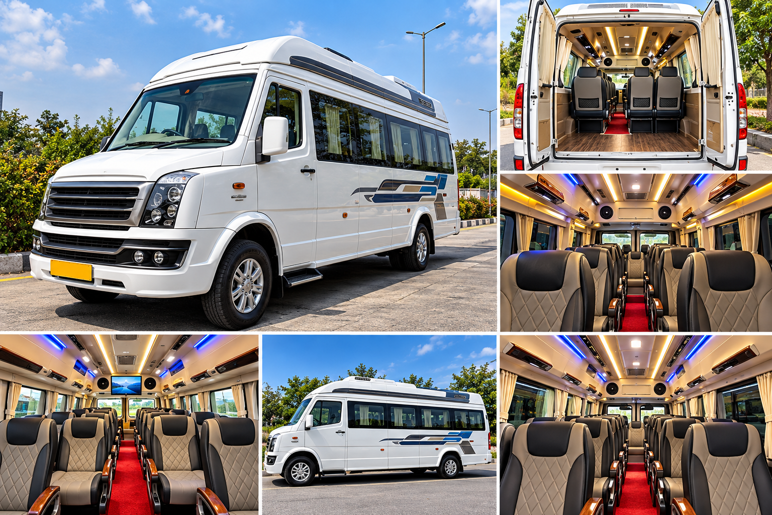 17 Seater Tempo Traveller Interior